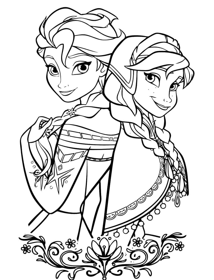 ζωγραφική Ντίσνεϋ Ψυχρά κι Ανάποδα Έλσα, Άννα