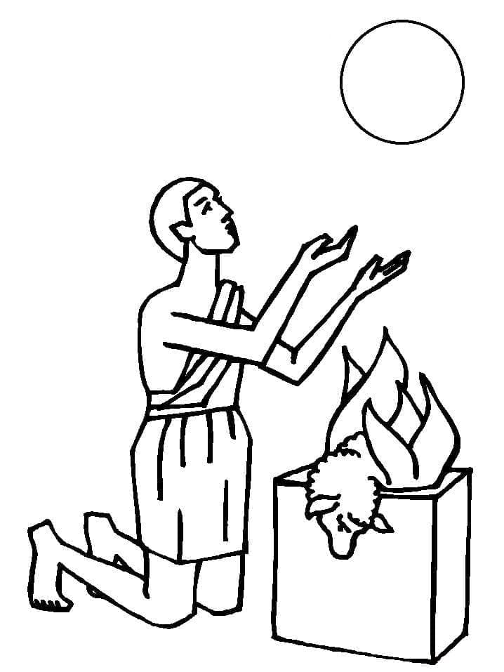 ζωγραφική Ο Άβελ θυσιάζει ένα αρνί