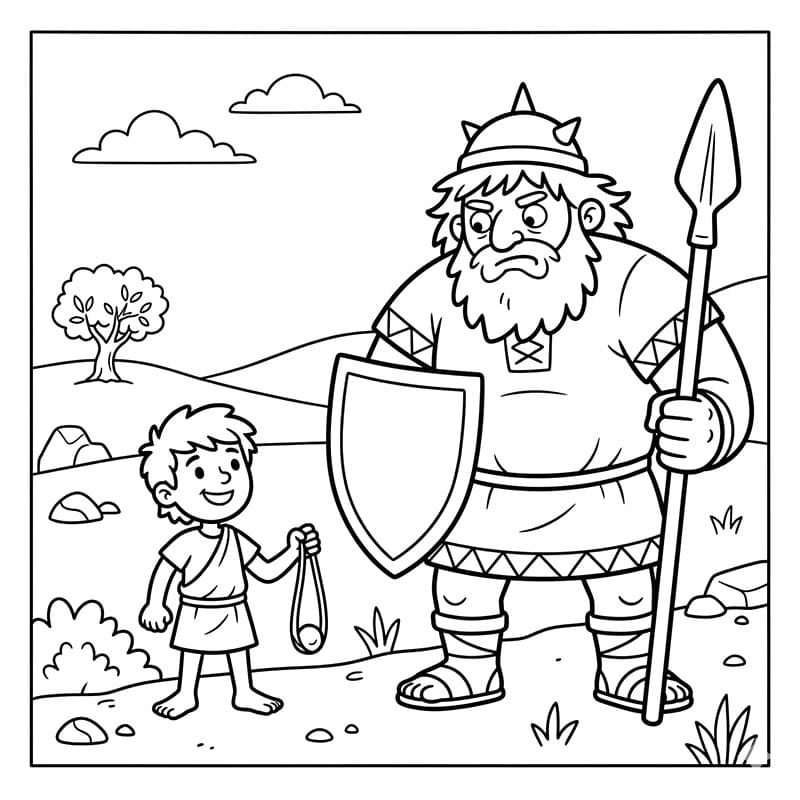 ζωγραφική Δαβίδ και Γολιάθ