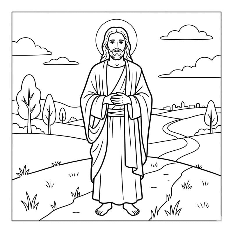 ζωγραφική Ο Ιησούς στη φύση