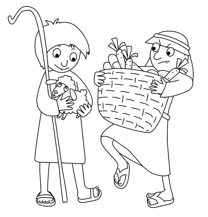 ζωγραφική Ο καλός Κάιν και ο κακός Άβελ