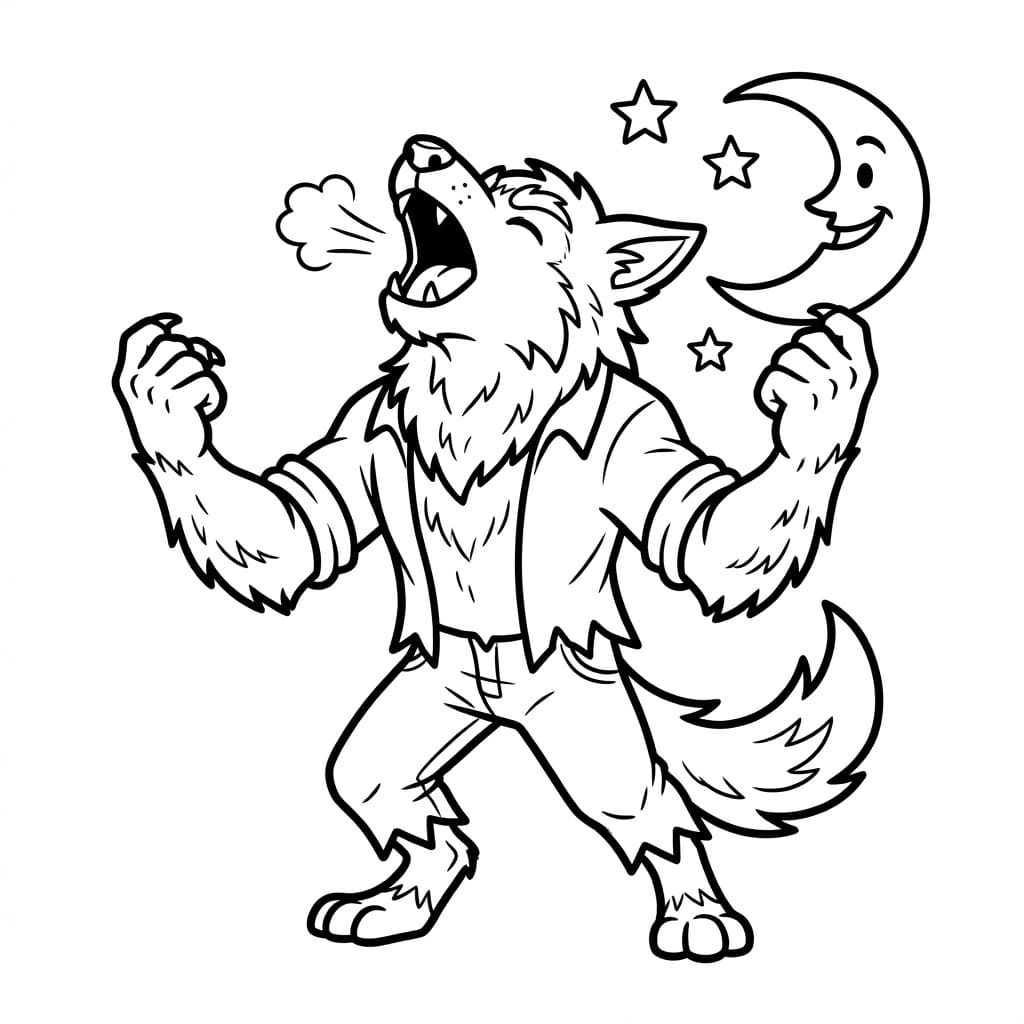 ζωγραφική Ουρλιαχτός Λυκάνθρωπος