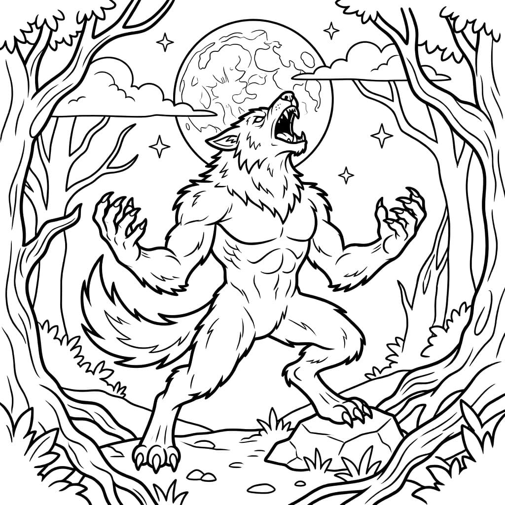 ζωγραφική Σεληνιακός Λυκάνθρωπος