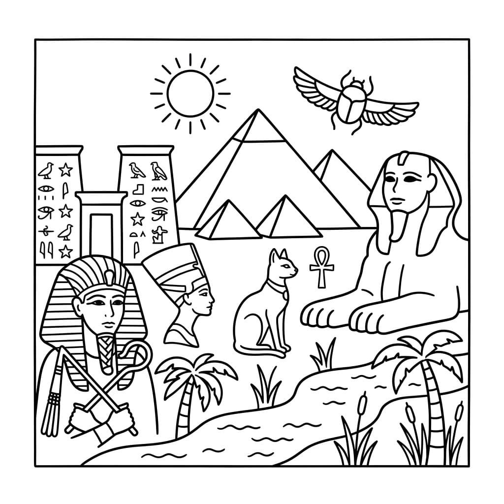 ζωγραφική Σκηνή της Ερήμου και Πυραμίδες