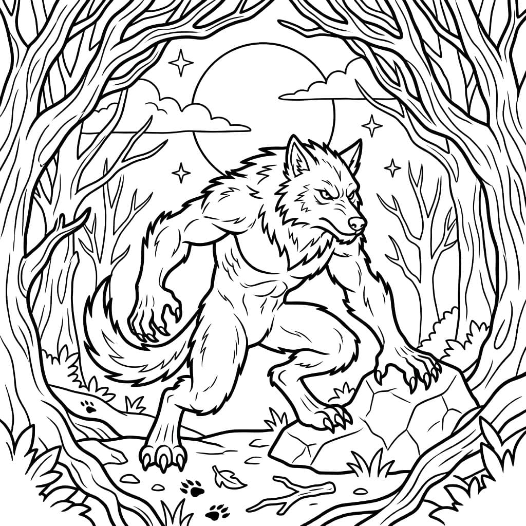 ζωγραφική Σκιώδης Λυκάνθρωπος