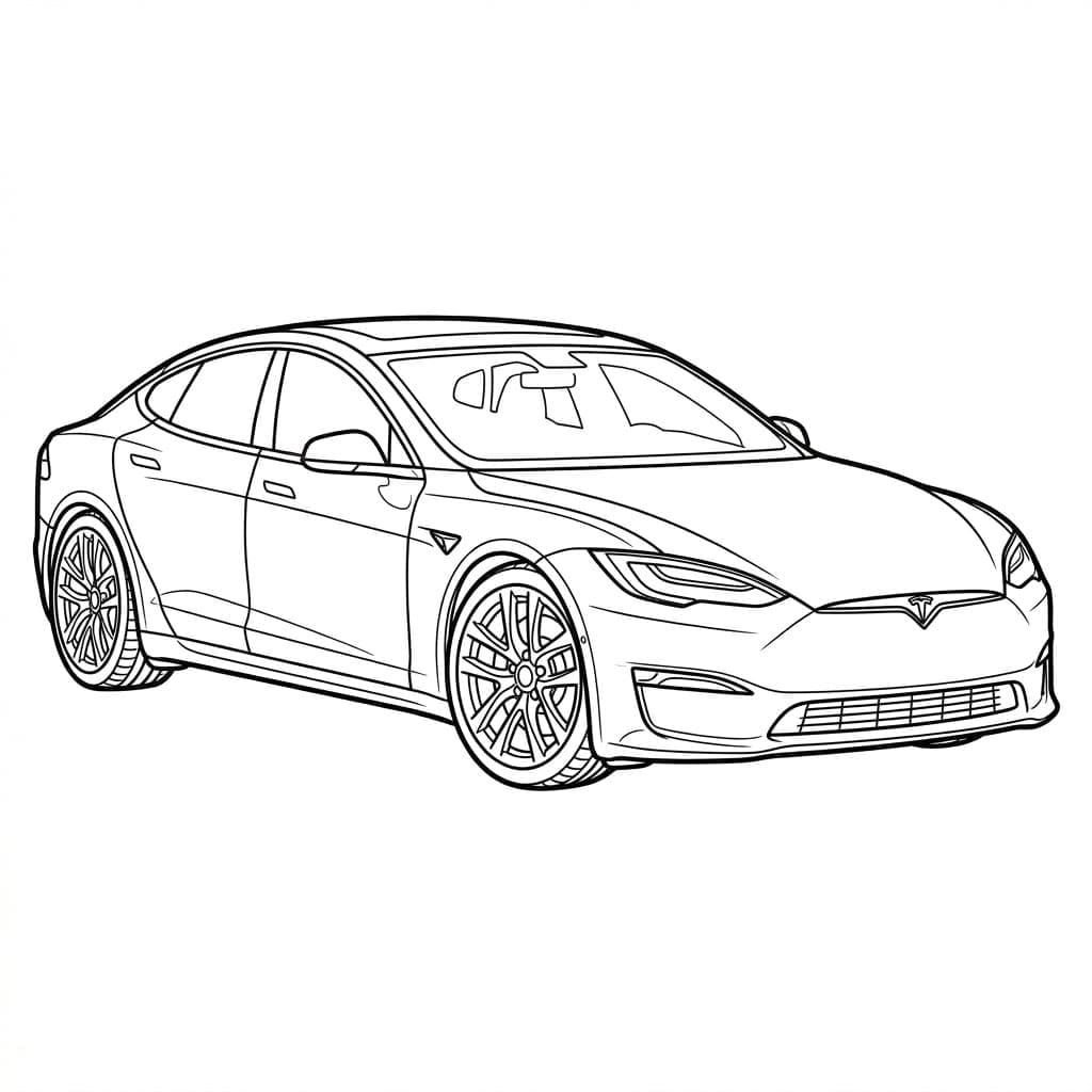 ζωγραφική Σπορ σεντάν Τέσλα