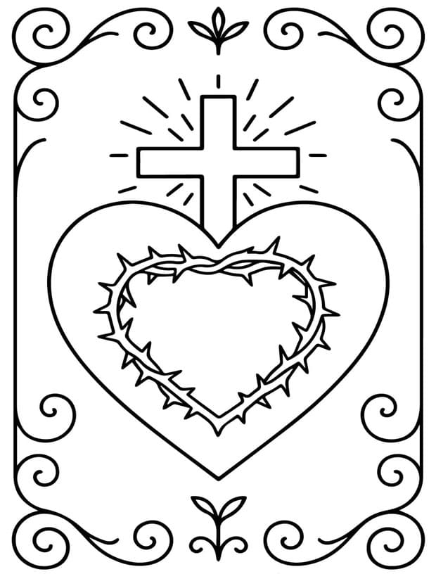 ζωγραφική Σταυρός με καρδιά