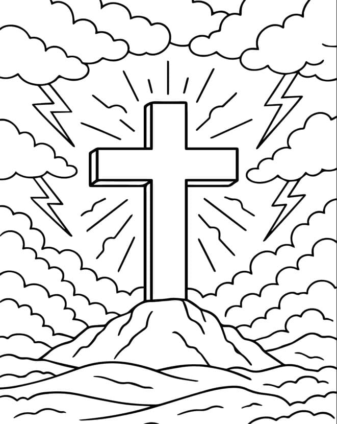 ζωγραφική Σταυρός με σύμβολο ειρήνης