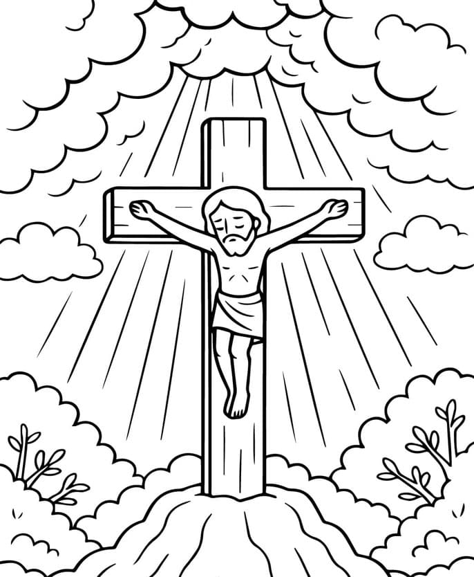 ζωγραφική Σταυρός στα σύννεφα