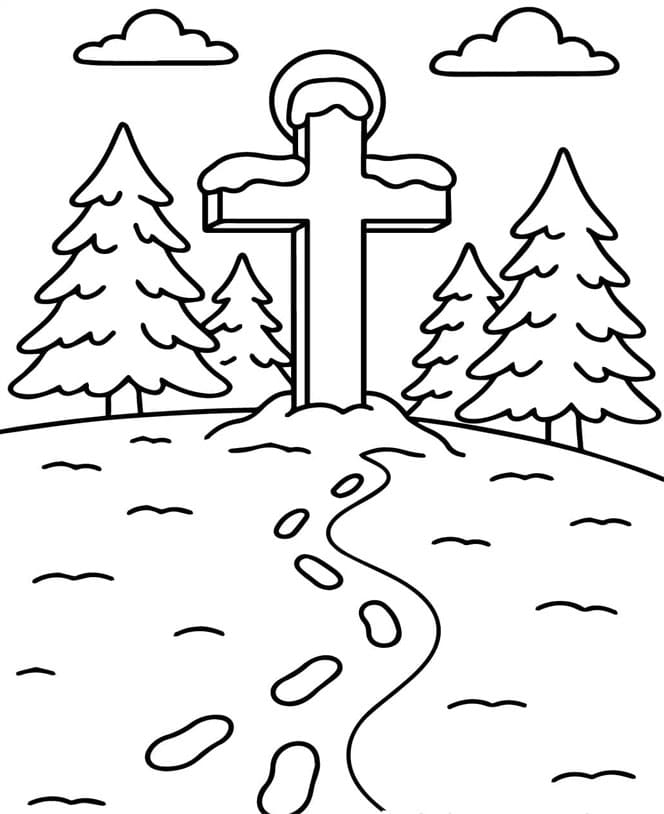 ζωγραφική Σταυρός στον λόφο