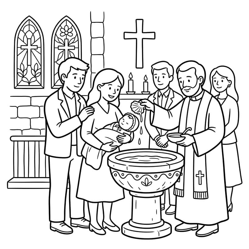 ζωγραφική Συλλογικό Βάπτισμα Εκκλησίας