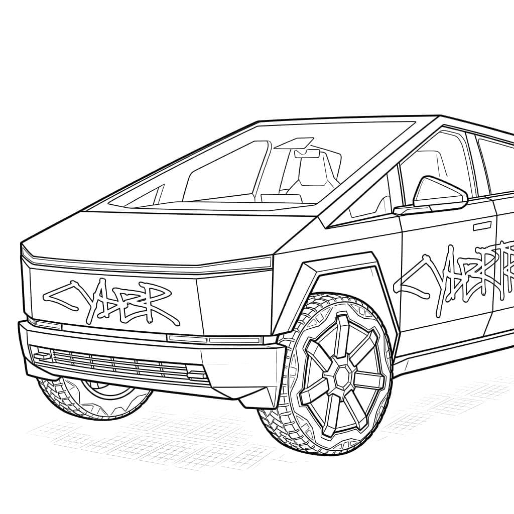 ζωγραφική Τέσλα Κυβερνοφορτηγό