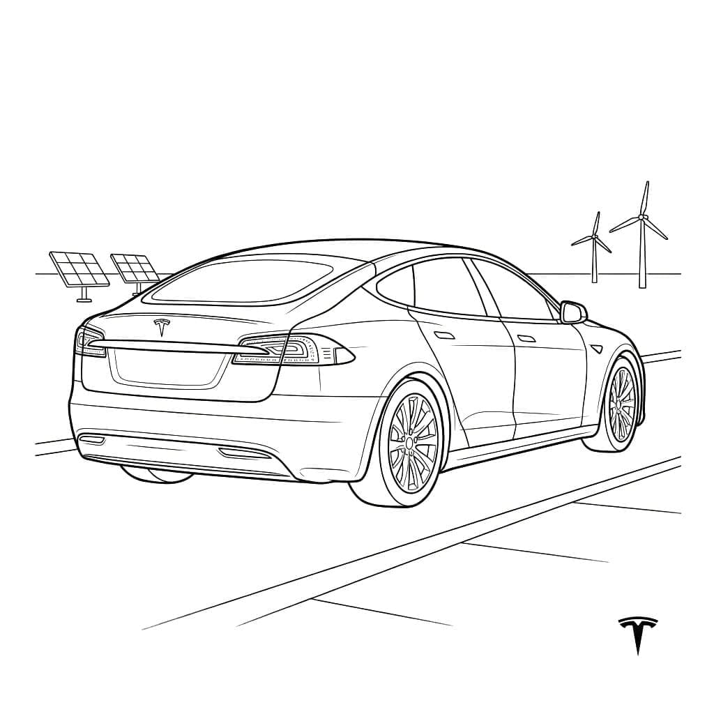 ζωγραφική Τέσλα στο δρόμο