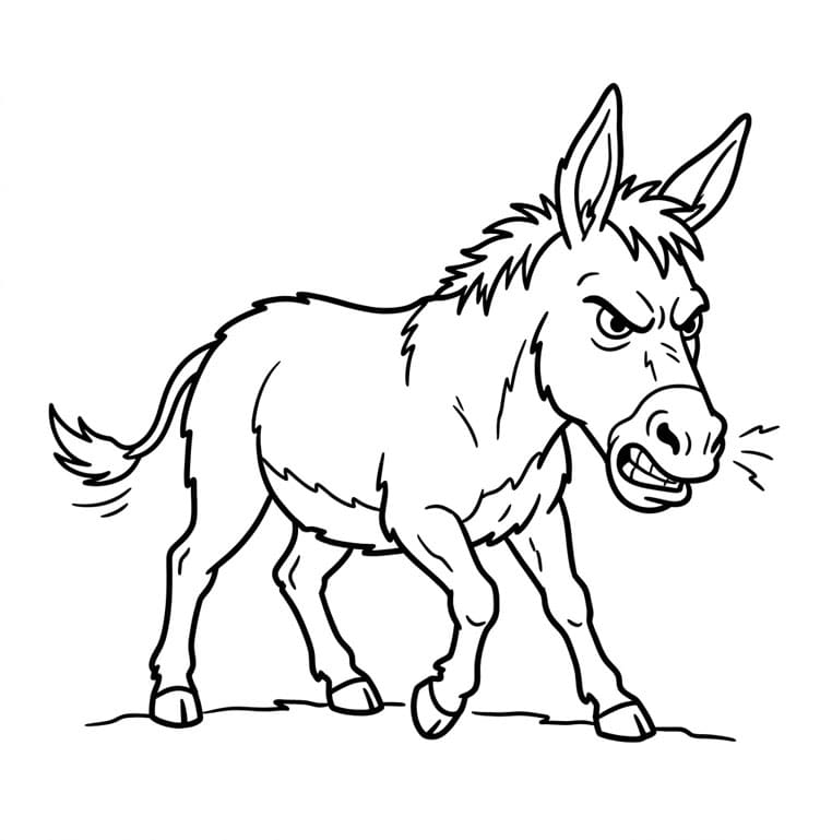 ζωγραφική Θυμωμένος γάιδαρος