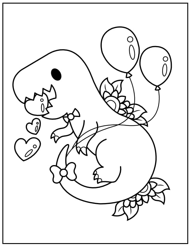 ζωγραφική Τυραννόσαυρος Ρεξ Ημέρα του Αγίου Βαλεντίνου