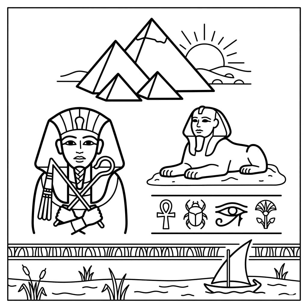 ζωγραφική Βασιλικός Φαραώ και Σφίγγα