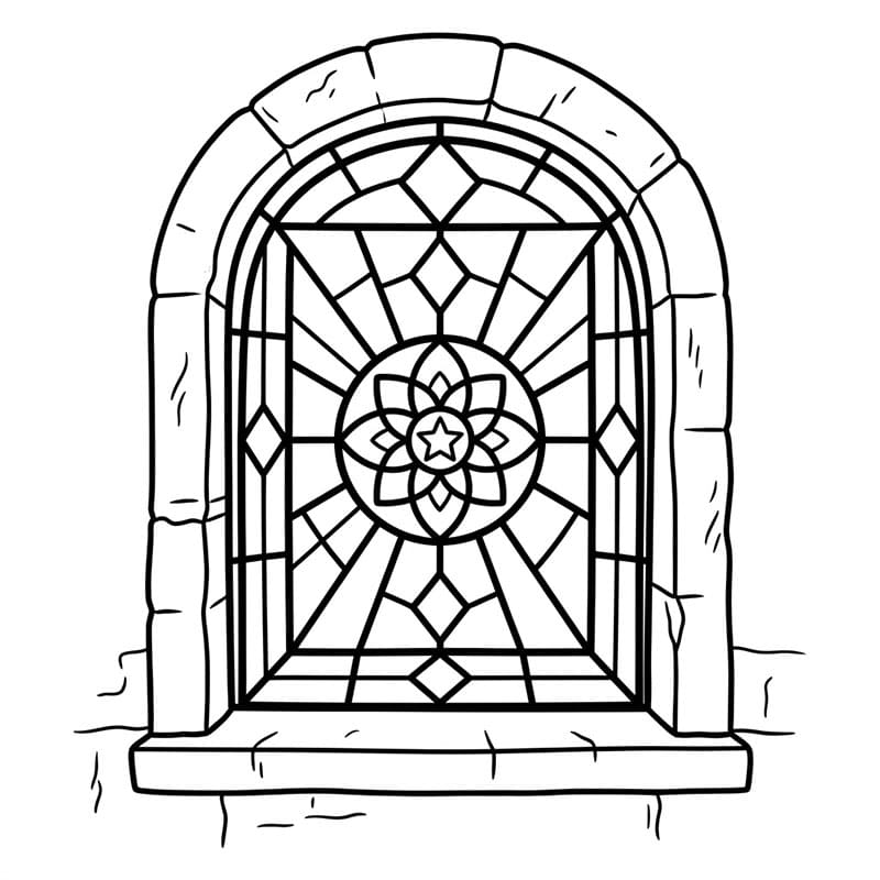 ζωγραφική Υαλογράφημα Ακτινωτό Παράθυρο