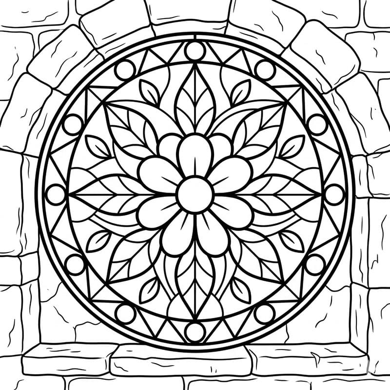 ζωγραφική Υαλογράφημα Ηλιακή Ροζέτα