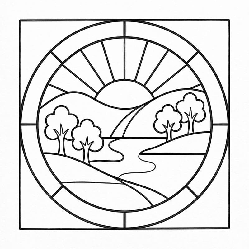 ζωγραφική Υαλογράφημα Ορίζοντας Φωτός