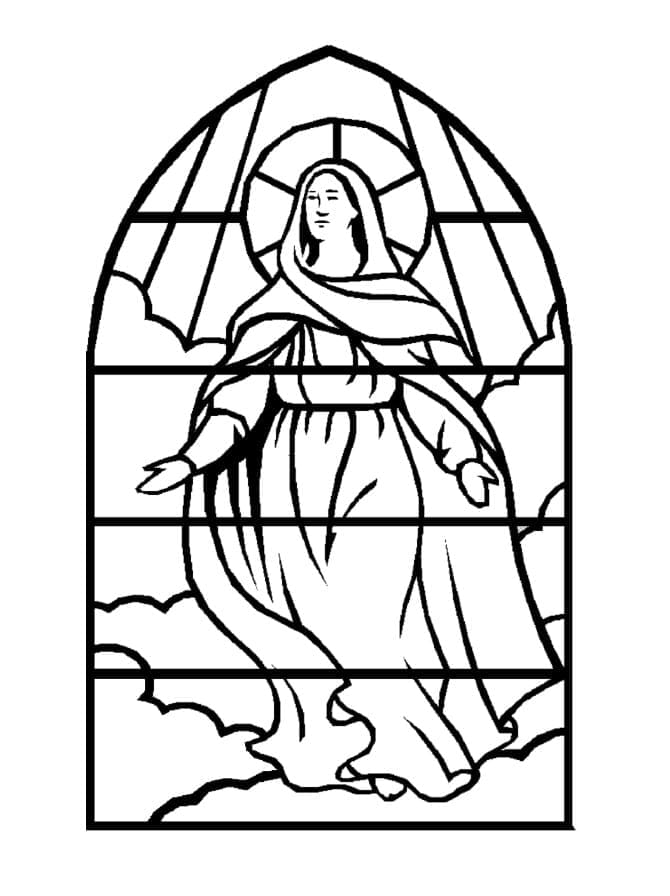 ζωγραφική Υαλογράφημα της Παναγίας