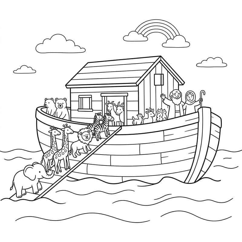 ζωγραφική Ζώα που επιβιβάζονται στο πλοίο