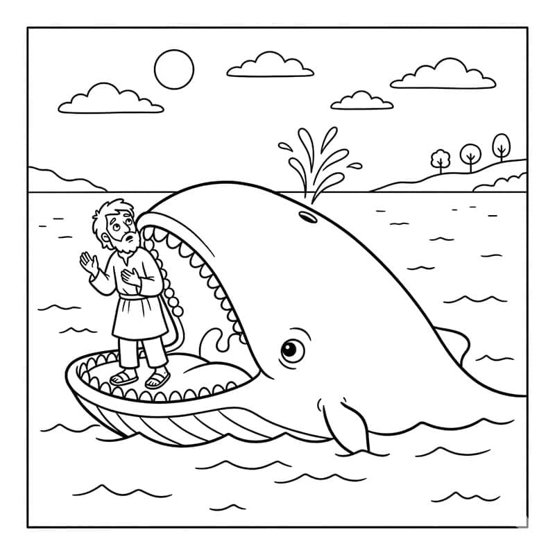 ζωγραφική Ο Ιωνάς και η φάλαινα κανονικά