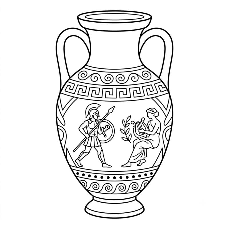 ζωγραφική Αμφορέας με Μυθική Μάχη