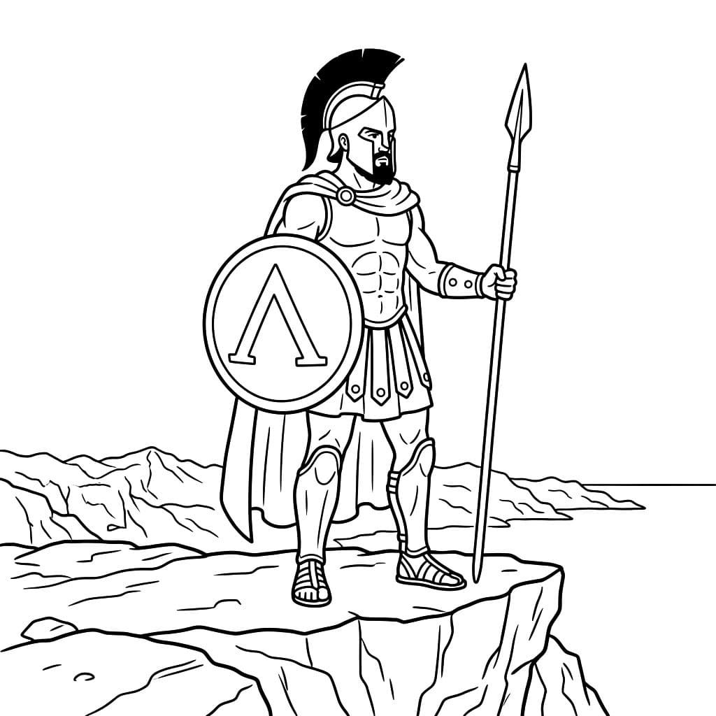 ζωγραφική Σπαρτιάτης σε πέτρα